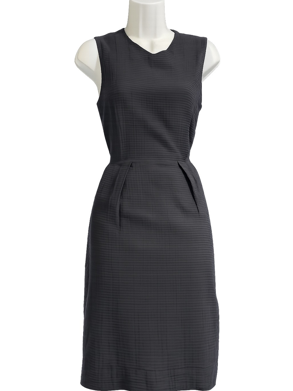GAP Dark Navy Blue Textured Sleeveless Sheath Dress | XS